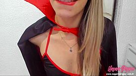 Vampirinha gives a delicious blowjob with guided jerk off instructions