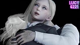 Young secretary struggles to refuse at work with big cock on desk