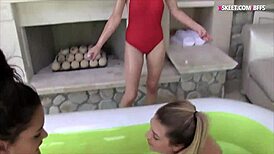 Sexy teens lesbosex in pool
