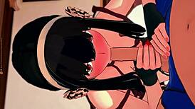 yor forger gives sneaky handjobs in wild 3d cartoon fun. hidden spying adds thrill to every stroke.