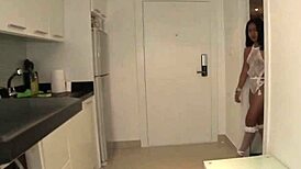 sexy mixed-race asian milf creampied during work break