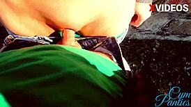 milf creampies her panties in homemade outdoor public cumshot compilation