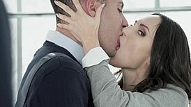 On their secret lesbian date, two college girls explore sensual kissing and fingering with toys, leading to passionate pussy licking in a private setting.