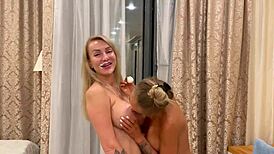 Monica Fox and Elen Million share a sweet lesbian encounter.