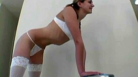 Amber Teen Strips Off and Bends Over Now!