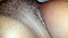 She moans as I cum inside her pussy close-up