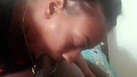 Beauty Sucks Cock and Swallows Cum in Suggestive Blowjob Scene