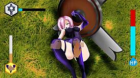 Female Knight Undresses During Fight in Hentai Game