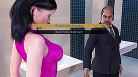 Monica Sucks Dicks Twice in Toilet During Fashion Business Adventure.