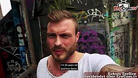 Outdoor anal with tattooed German milf on real date.