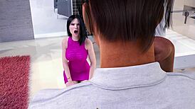 Monica Sucks Dicks Twice in Toilet During Fashion Business Adventure.