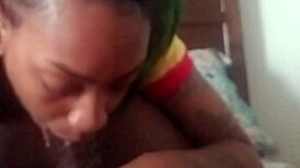 Beauty Sucks Cock and Swallows Cum in Suggestive Blowjob Scene