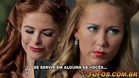 Two Hot Maidens Tease with a Sultry Blowjob in Parody