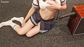 petite teen rough riding big black dildo!