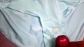 Watch me masturbate and cum in my best friend's favorite blue panties!
