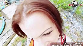 Outdoor anal with tattooed German milf on real date.