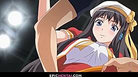 Cute cosplay uniforms on naughty hentai chicks