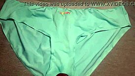 Watch me masturbate and cum in my best friend's favorite blue panties!