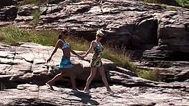 Hey, check these wet lesbian games happening in Ibiza!