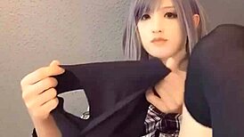 Bold video of long-haired ladyboy getting anal action