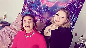 Beautiful White BBW Joins Latina Ladybrazy in First Interracial Threesome