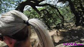 flashing on a hiking trail with brooke