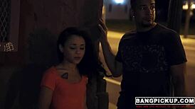 Petite innocent teen Holly Hendrix gets roughly slammed outdoors with blowjob and fucking