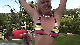 Lesbo Teen 18+ Eat Pussy By The Poolside With Little 18+ Summer