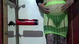 i love giving myself a machine masturbation as a shy crossdresser.