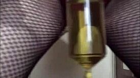 Bisexual crossdresser craves pee taste and swallows it eagerly