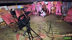 Gabriela Ramos fucks monster cock behind scenes with Bettohfitness