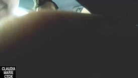 Fat Couple Sucks Cock In Moving Car For Public Cumshot