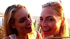 blonde les pov licking with fingering