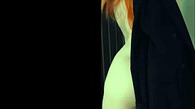 Redhead Secretary Molly Redwolf Bends Over For Close-Up Fingering