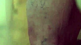 Fat Redheaded Guy Scrubs Gay Cock in Shower