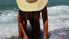 Wow, check nippleringlover, hot mom with extreme stretched nipple piercings at nude beach! 😍