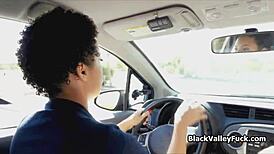 Ebony teen sucks instructor's big cock