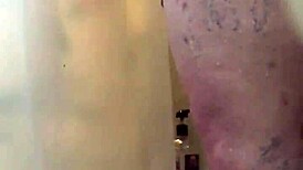 Fat Redheaded Guy Scrubs Gay Cock in Shower