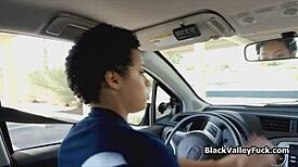 Ebony teen sucks instructor's big cock