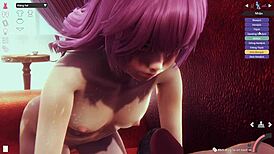 in this anime 3d hentai, the girl gives a blowjob and gets fucked