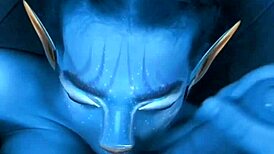 Avatar-meisje gebukt voor monsterlul