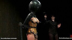 OMG! Latex Head Slut Gets Whipped Hard 😈