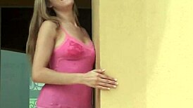 Young Coed Pops Balloons With Big Tits