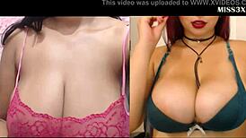 Huge Tits Girls Compete for Your Attention, Left or Right?