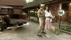 Soldier back from duty now serves Riley Shy's pussy in hardcore action at PenthouseGold.