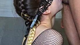 big booty white girl rides a big black cock in sexy lingerie interracial