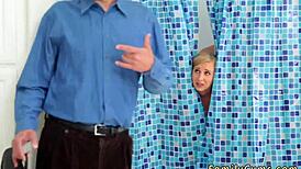 This teen is squirting like crazy during hardcore sex with her partner's daughter-in-law, feels like a milf! 💦