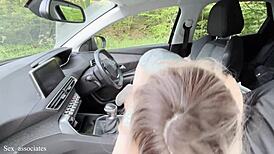 Wife's First Dogging In Countryside With Voyeur Watching Blowjob