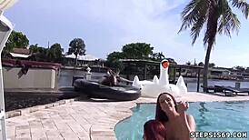 Teen birthday surprise with playful friends in wild threesome POV