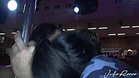 Spanish chica joins Nacho for a wild outdoor blowjob in public.